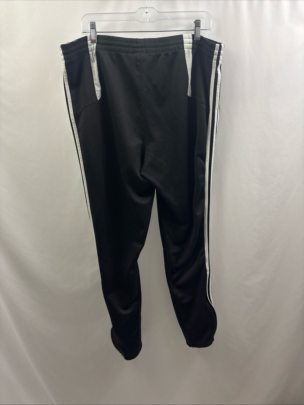 Adidas Pants Mens XL Black 3 Stripes Climacool Track Zip Ankle Joggers Athletic - Picture 10 of 11